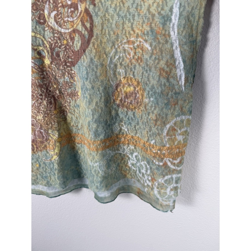 Short Sleeve Embellished Lace Top Womens XL Fairy Goblin Romantic Feminine Boho - Picture 3 of 11